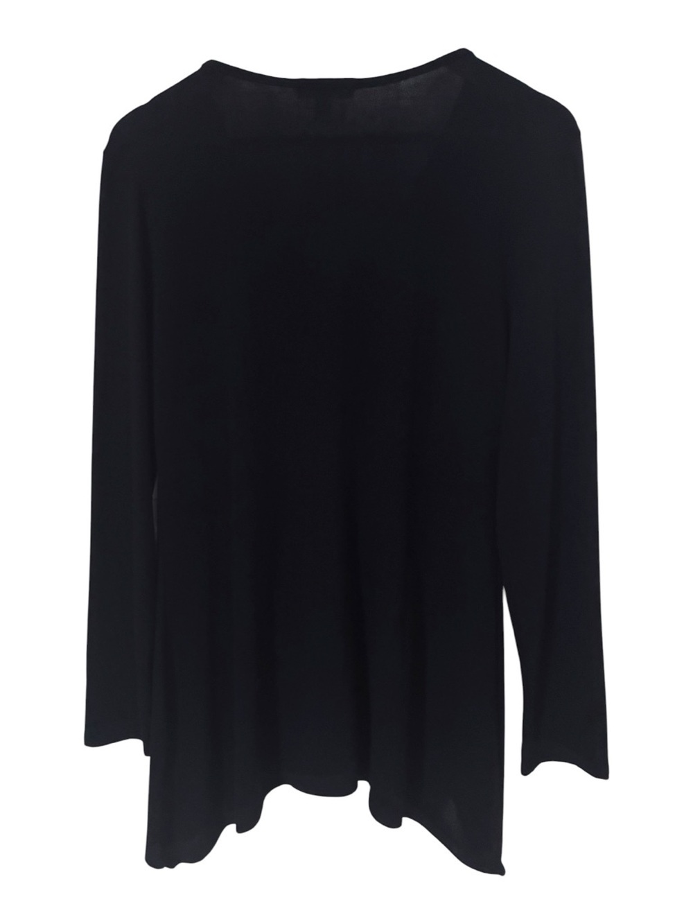 NEW NWT Dressbarn Sz LARGE Black Beaded Stone Trim V Neck Tunic Sweater - Picture 6 of 7
